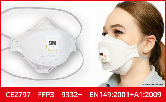3M Maske Aura 9332+ FFP3 - 10er Box