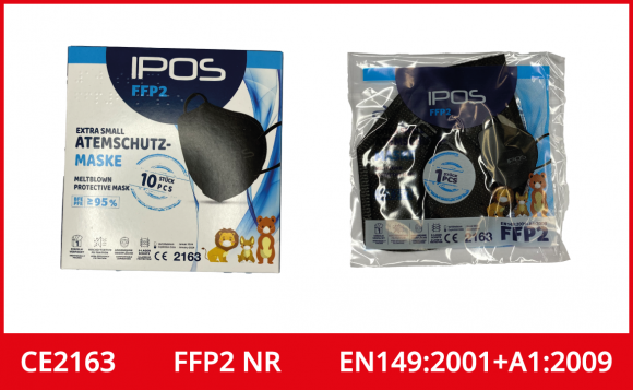 FFP2 Maske extraklein, schwarz